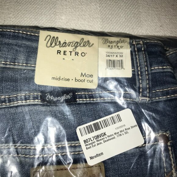 Women's Wrangler Retro Mae Mid Rise Bootcut Jeans-Size 34/17 x 32 - Picture 6 of 10